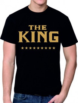 Парная футболка "THE KING" мужская с принтом на сайте mosmayka.ru