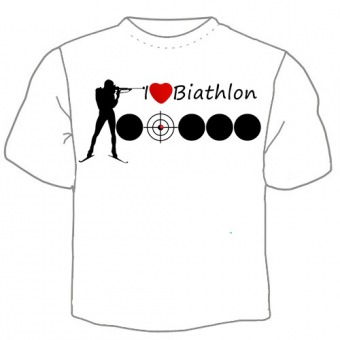 Мужская футболка "Биатлон" с принтом на сайте mosmayka.ru