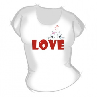 Женская футболка "Love 1" с принтом на сайте mosmayka.ru