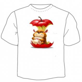 Детская футболка "Хомяк и яблоко" с принтом на сайте mosmayka.ru