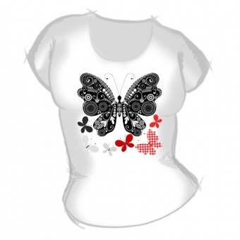 Женская футболка "Бабочка 6" с принтом на сайте mosmayka.ru