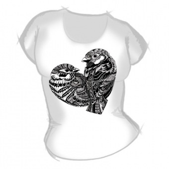Женская футболка "Птички 1" с принтом на сайте mosmayka.ru