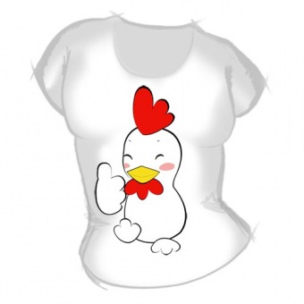 Женская футболка "Петушок" с принтом на сайте mosmayka.ru