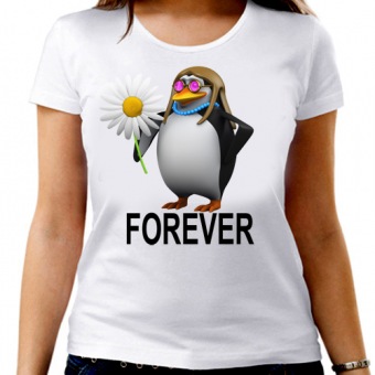 Парная футболка "Пингвины 2" женская с принтом на сайте mosmayka.ru