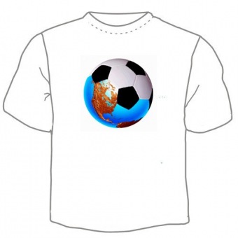 Мужская футболка "Мяч-глобус" с принтом на сайте mosmayka.ru