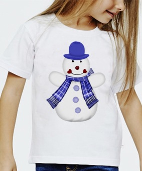 Новогодняя футболка "Снеговик 42" детская с принтом на сайте mosmayka.ru