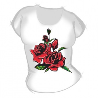 Женская футболка "Розы2" с принтом на сайте mosmayka.ru