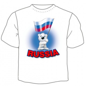Мужская футболка "Россия 2" с принтом на сайте mosmayka.ru