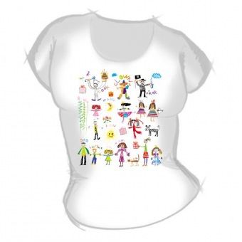 Женская футболка "Детские рисунки 3" с принтом на сайте mosmayka.ru