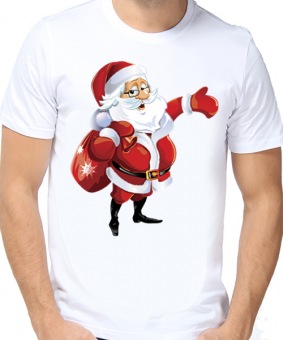 Новогодняя футболка "Я подарки вам принёс" мужская с принтом на сайте mosmayka.ru