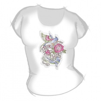 Женская футболка "Роза птички" с принтом на сайте mosmayka.ru
