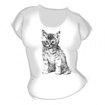 Женская футболка "Котёнок 2" с принтом на сайте mosmayka.ru