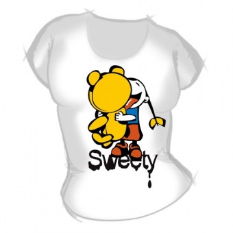 Женская футболка "Sweety" с принтом на сайте mosmayka.ru