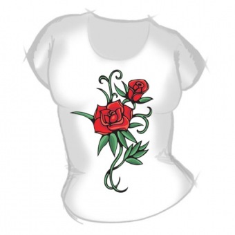Женская футболка "Розы1" с принтом на сайте mosmayka.ru