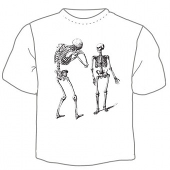 Мужская футболка "Скелеты 2" с принтом на сайте mosmayka.ru