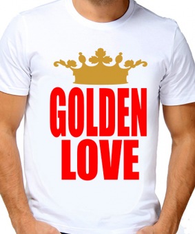Парная футболка "Золотая любовь" мужская с принтом на сайте mosmayka.ru