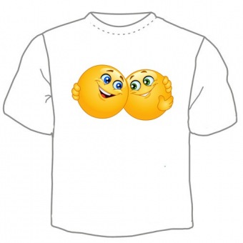 Мужская футболка "Смайлик 1" с принтом на сайте mosmayka.ru
