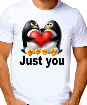 Парная футболка "Пингвины 3" мужская с принтом на сайте mosmayka.ru