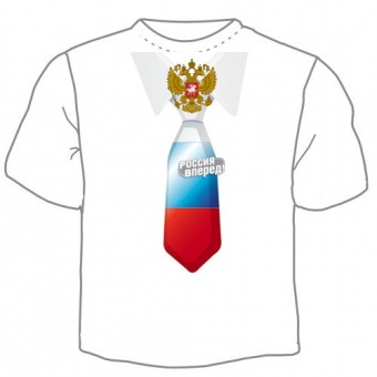 Мужская футболка "Галстук Россия" с принтом на сайте mosmayka.ru