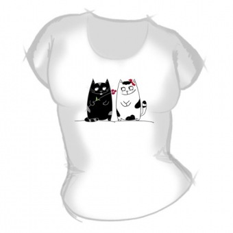 Женская футболка "Котики" с принтом на сайте mosmayka.ru