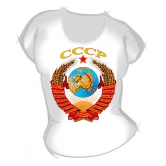 Женская футболка "СССР" с принтом на сайте mosmayka.ru