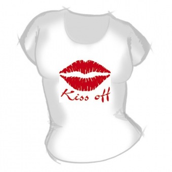 Женская футболка "Поцелуй меня" с принтом на сайте mosmayka.ru