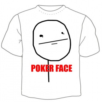 Мужская футболка "Poker face" с принтом на сайте mosmayka.ru