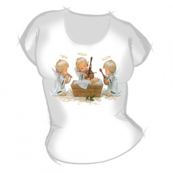 Женская футболка "Ангелочки 1" с принтом на сайте mosmayka.ru