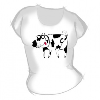 Женская футболка "Собачка 1" с принтом на сайте mosmayka.ru
