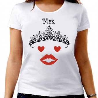 Парная футболка "Мисс 6" женская с принтом на сайте mosmayka.ru