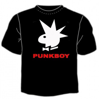 Чёрная футболка "0023.Punkboy" с принтом на сайте mosmayka.ru