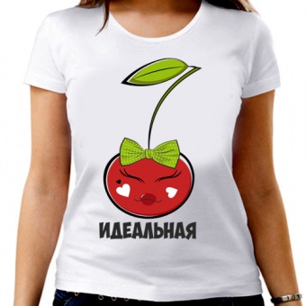 Парная футболка "Идеальная пара 3" женская с принтом на сайте mosmayka.ru