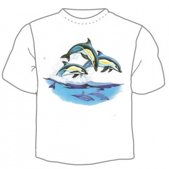 Мужская футболка "Дельфины 1" с принтом на сайте mosmayka.ru
