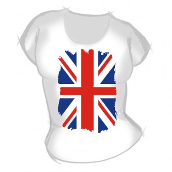 Женская футболка "Британский флаг" с принтом на сайте mosmayka.ru