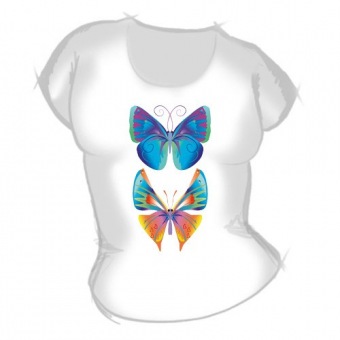 Женская футболка "Бабочки 2" с принтом на сайте mosmayka.ru