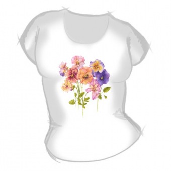 Женская футболка "Цветы 1" с принтом на сайте mosmayka.ru