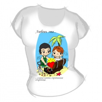 Женская футболка "Словно найти спрятанное сокровище" с принтом на сайте mosmayka.ru
