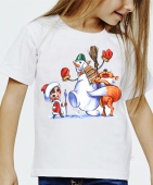Новогодняя футболка "Снеговик 34" детская с принтом
