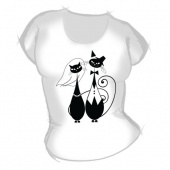 Женская футболка "Кот и кошка 3" с принтом