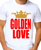 Парная футболка "Золотая любовь" мужская с принтом