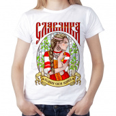 Женская футболка"Славянка" с принтом