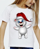 Новогодняя футболка "Мишутка 1" детская с принтом на сайте mosmayka.ru