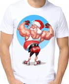 Новогодняя футболка "Санта 3" мужская с принтом