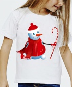 Новогодняя футболка "Снеговик 41" детская с принтом