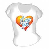 Женская футболка "Седечко i love you" с принтом