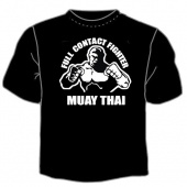 Чёрная футболка "MUAY THAI" с принтом на сайте mosmayka.ru